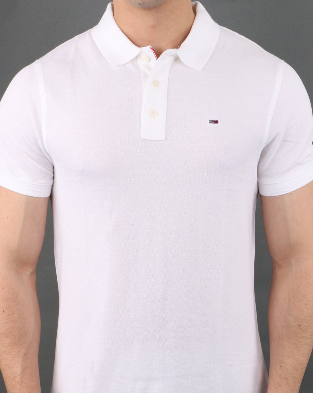 Tommy Jeans Poloshirt aus Baumwollpikee in Weiß