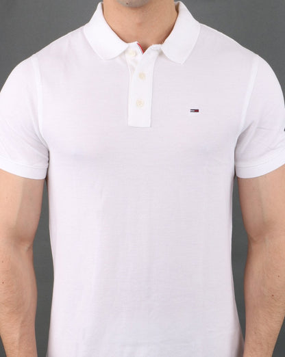 Tommy Jeans Poloshirt aus Baumwollpikee in Weiß