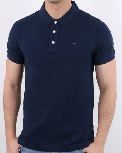 Tommy Jeans Poloshirt aus Baumwollpikee, Marineblau