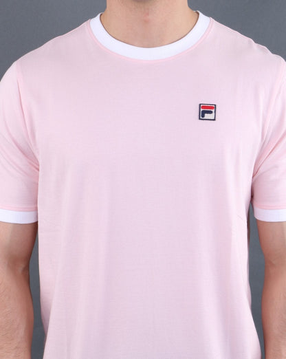 Fila Vintage Ringer T-Shirt Rosa Kreide/Weiß