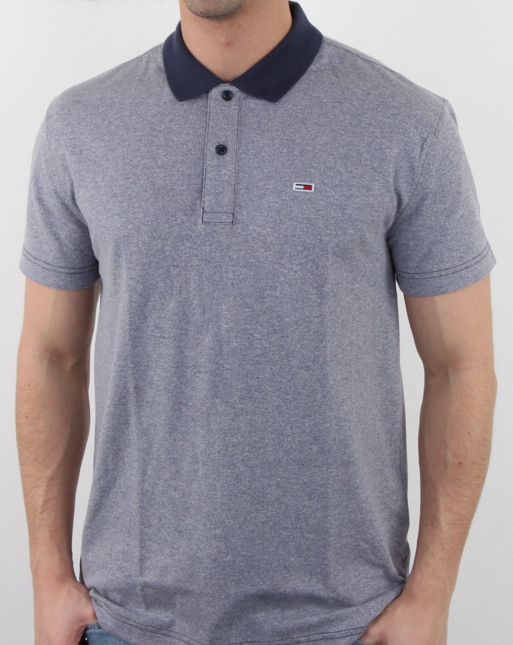 Tommy Jeans – Strukturiertes Poloshirt in Twilight Navy
