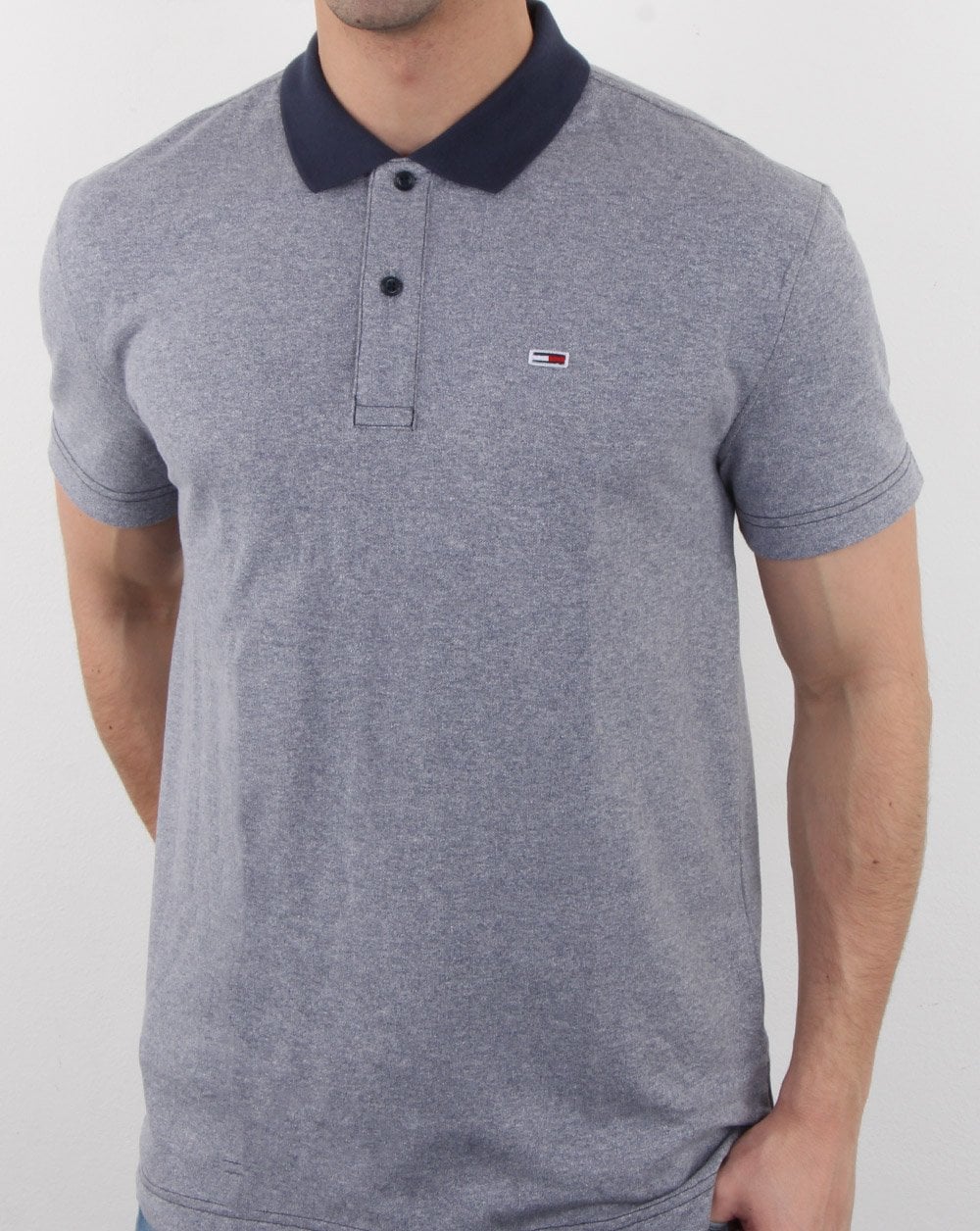 Tommy Jeans – Strukturiertes Poloshirt in Twilight Navy