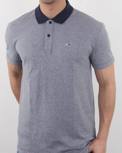Tommy Jeans – Strukturiertes Poloshirt in Twilight Navy