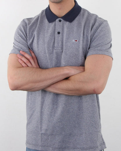Tommy Jeans – Strukturiertes Poloshirt in Twilight Navy
