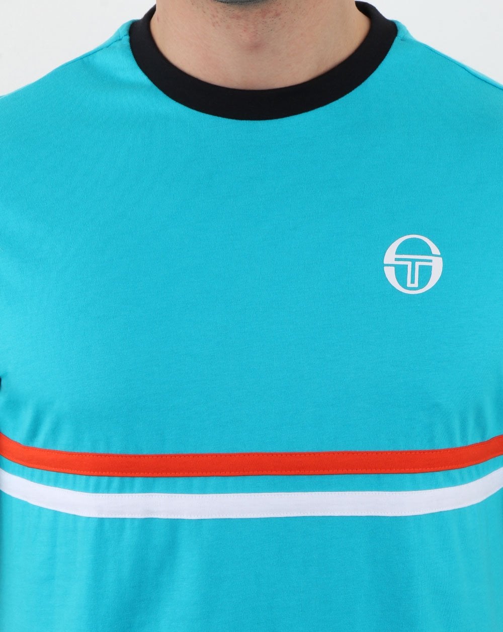 Sergio Tacchini T-Shirt mit zwei Streifen, Blau