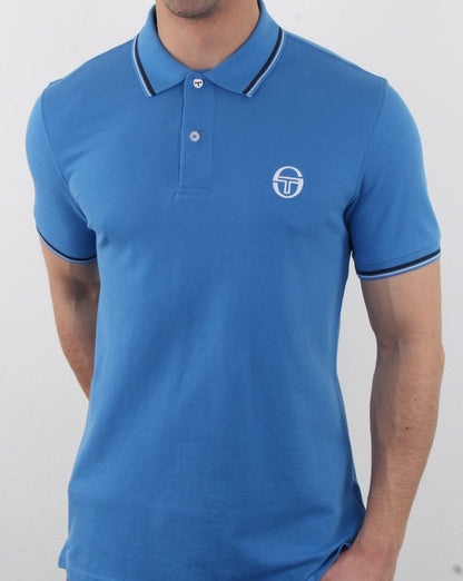 Sergio Tacchini Poloshirt mit Streifen Blau/Weiß