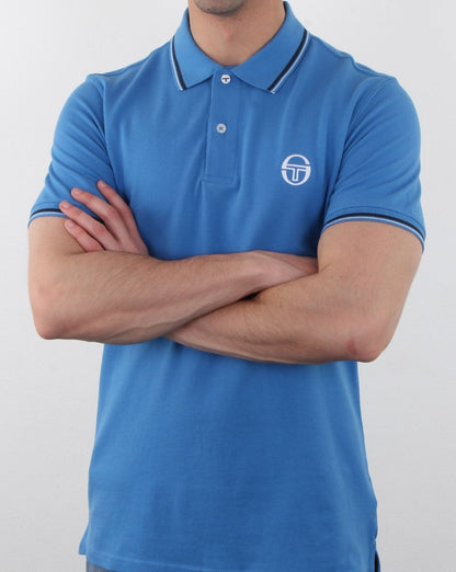 Sergio Tacchini Poloshirt mit Streifen Blau/Weiß