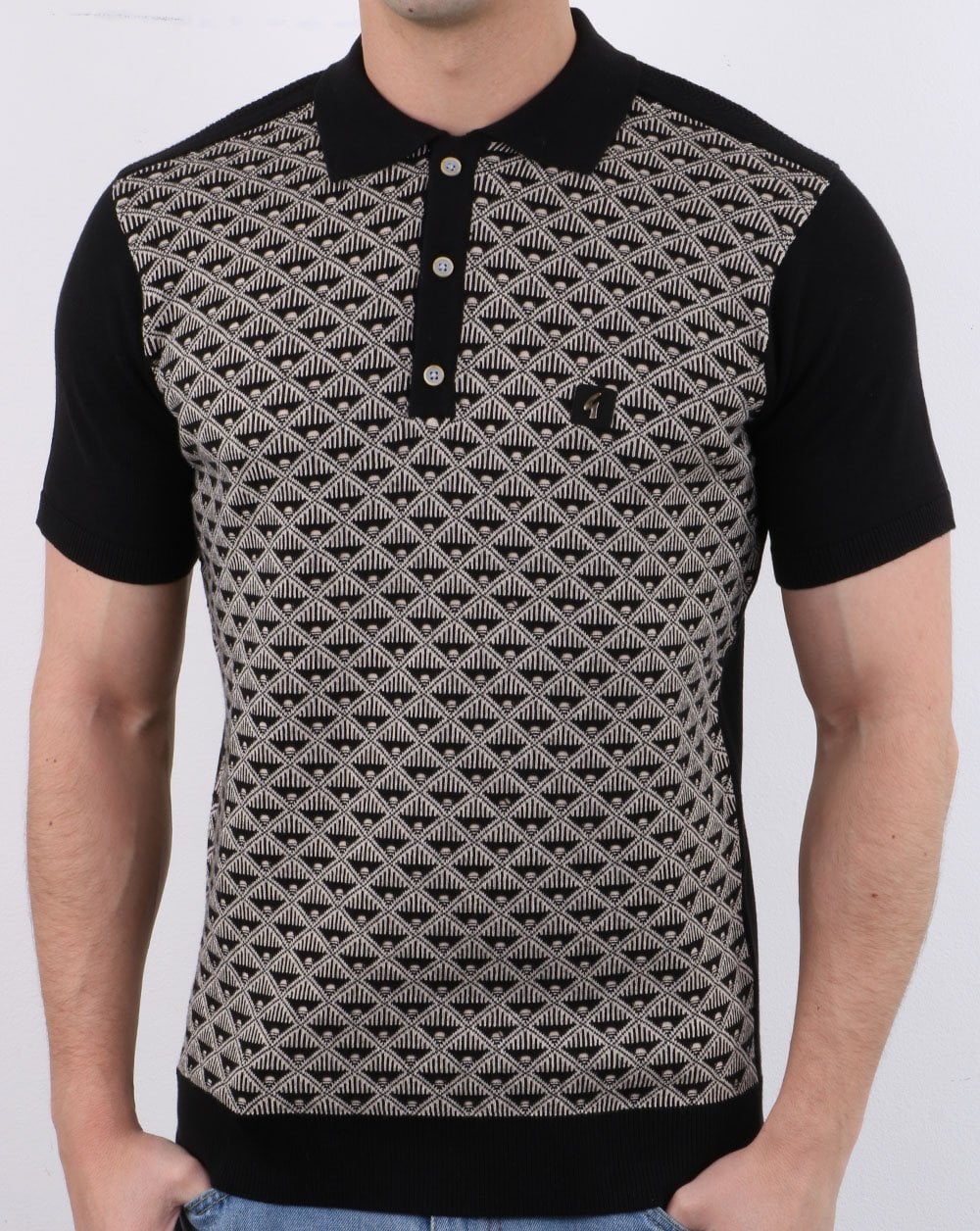 Gabicci Vintage Sunrise Poloshirt Schwarz