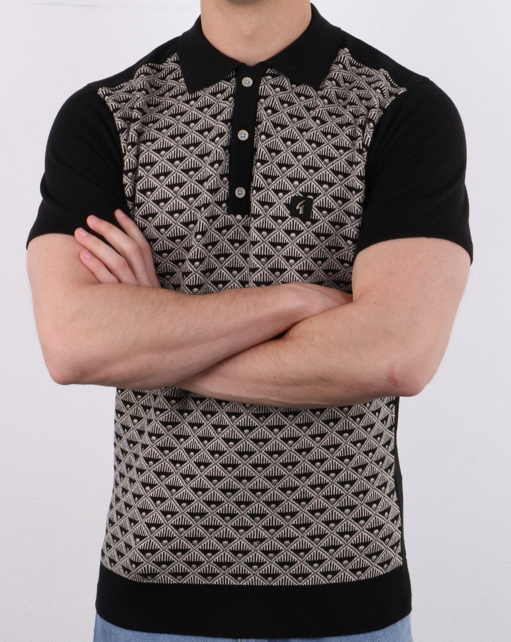 Gabicci Vintage Sunrise Poloshirt Schwarz