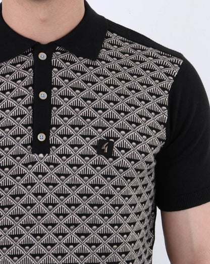 Gabicci Vintage Sunrise Poloshirt Schwarz