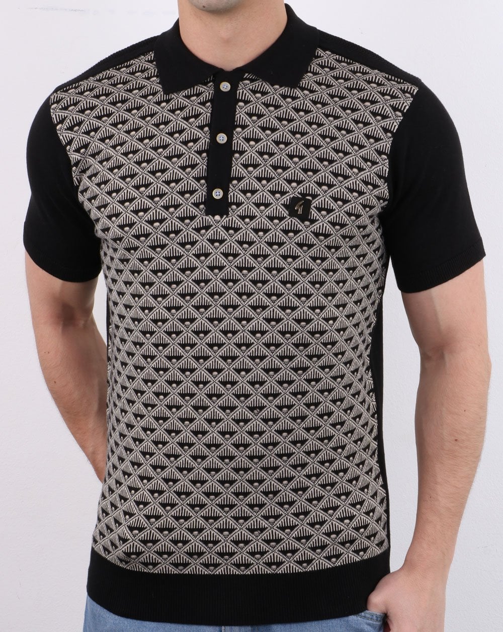 Gabicci Vintage Sunrise Poloshirt Schwarz