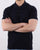 Textured Knit Polo Navy