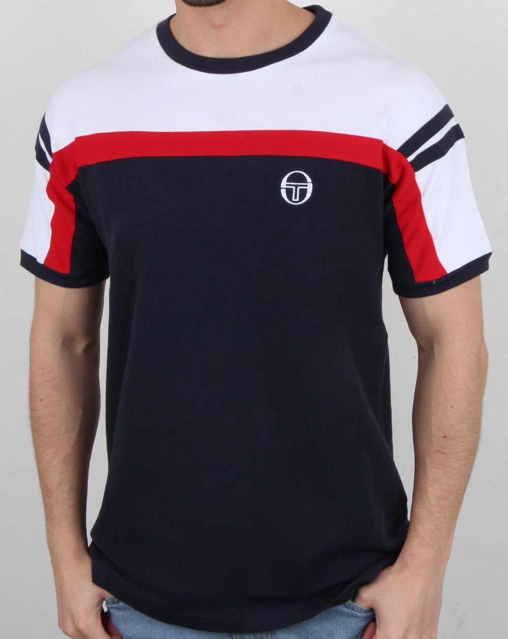 Sergio Tacchini Daska T Shirt Navy/White