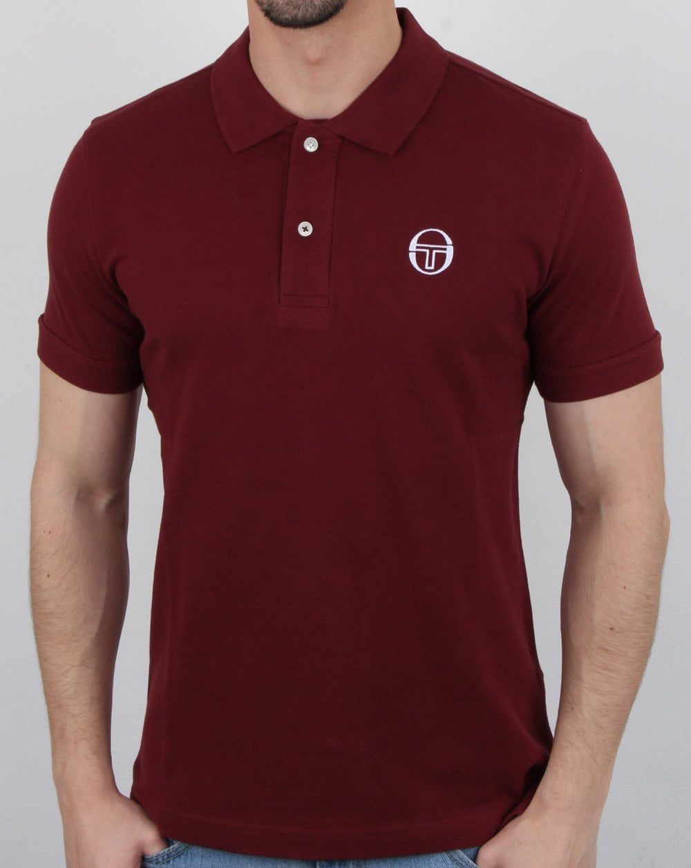 Sergio Tacchini Classic Poloshirt Bordeaux/Weiß