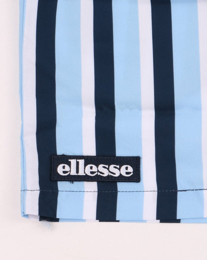 Ellesse – Gestreifte Badeshorts Marineblau/Hellblau