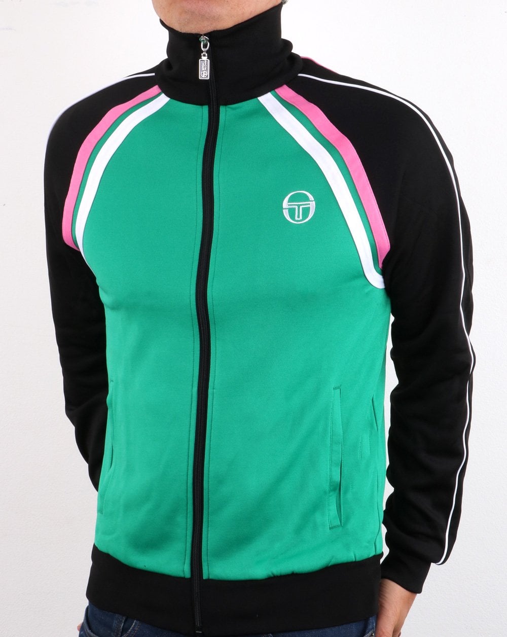 Sergio Tacchini Ghibli Trainingsjacke Frisches Grün/Schwarz/Pink