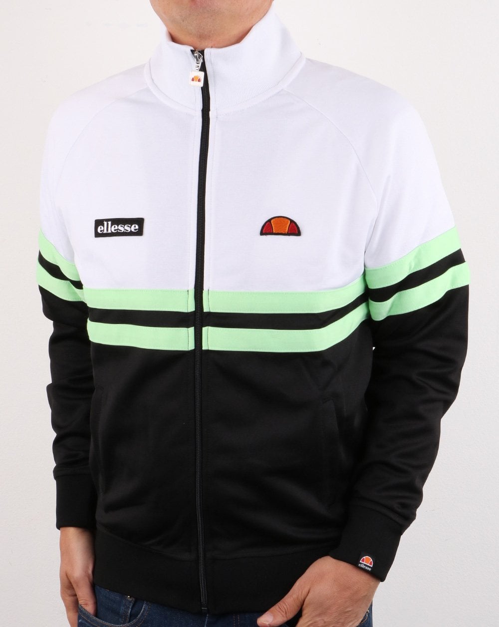 Ellesse Rimini Trainingsjacke Weiß/Schwarz/Grün