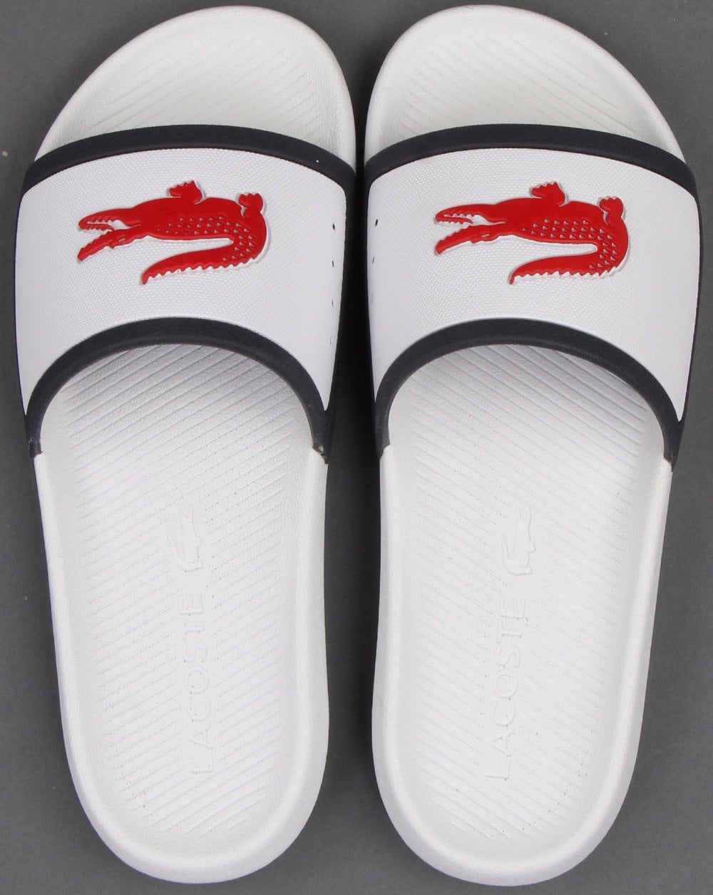 Lacoste Croco Slider Weiß/Marineblau/Rot
