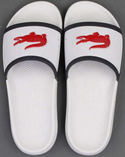 Lacoste Croco Slider Weiß/Marineblau/Rot