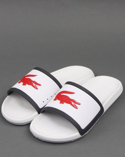 Lacoste Croco Slider Weiß/Marineblau/Rot