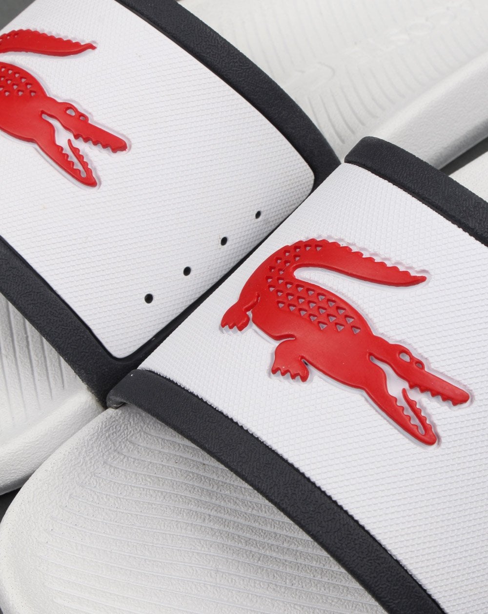 Lacoste Croco Slider Weiß/Marineblau/Rot