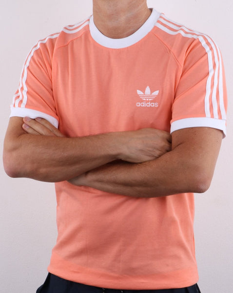 Adidas Originals 3 Stripes T Shirt Coral