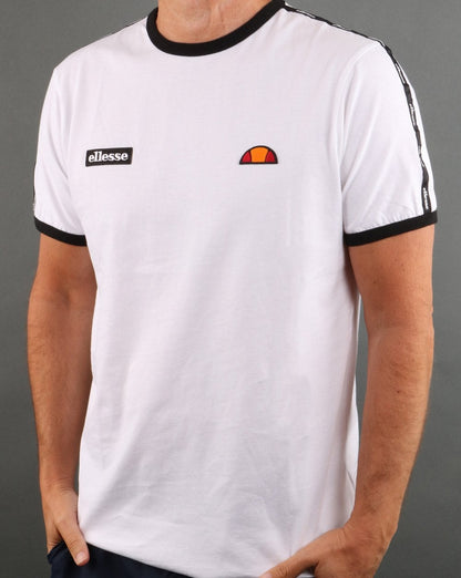 Ellesse – T-Shirt mit Taping in Weiß