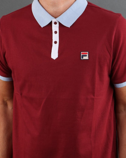 Fila Vintage Panatta Poloshirt Weinrot