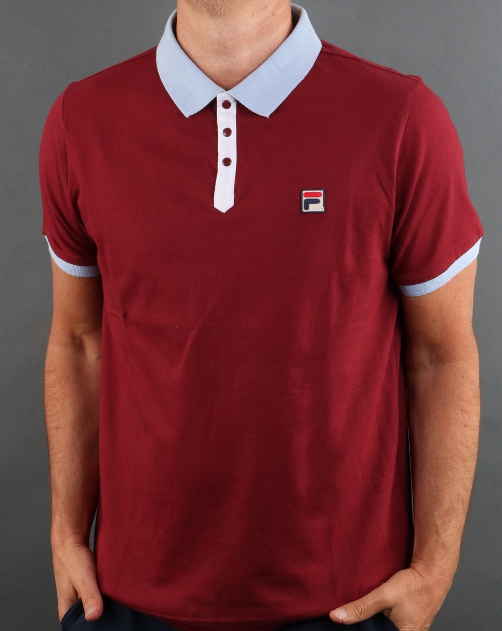 Fila Vintage Panatta Poloshirt Weinrot