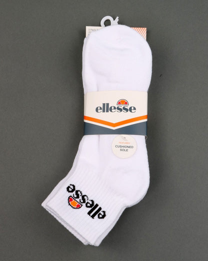 Ellesse – Arrom – Weiße Sneakersocken im 3er-Pack