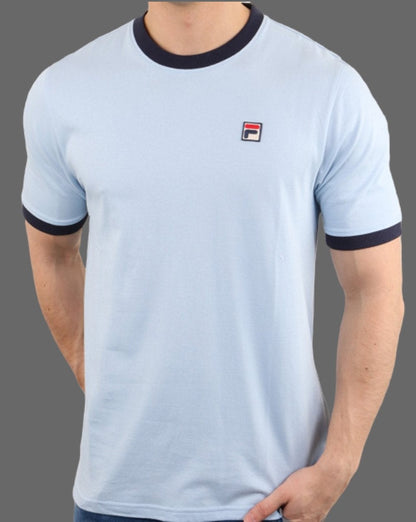 Fila Vintage Ringer T-Shirt Himmelblau/Marineblau