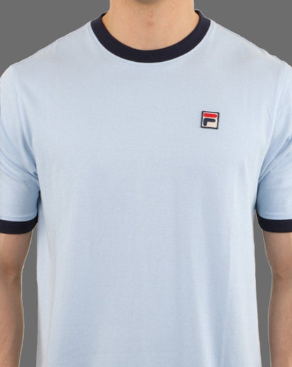 Fila Vintage Ringer T-Shirt Himmelblau/Marineblau
