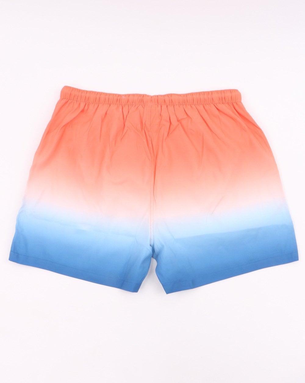Ellesse – Fade – Badeshorts in Koralle, Weiß und Himmelblau