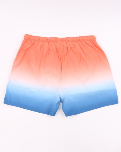 Ellesse – Fade – Badeshorts in Koralle, Weiß und Himmelblau