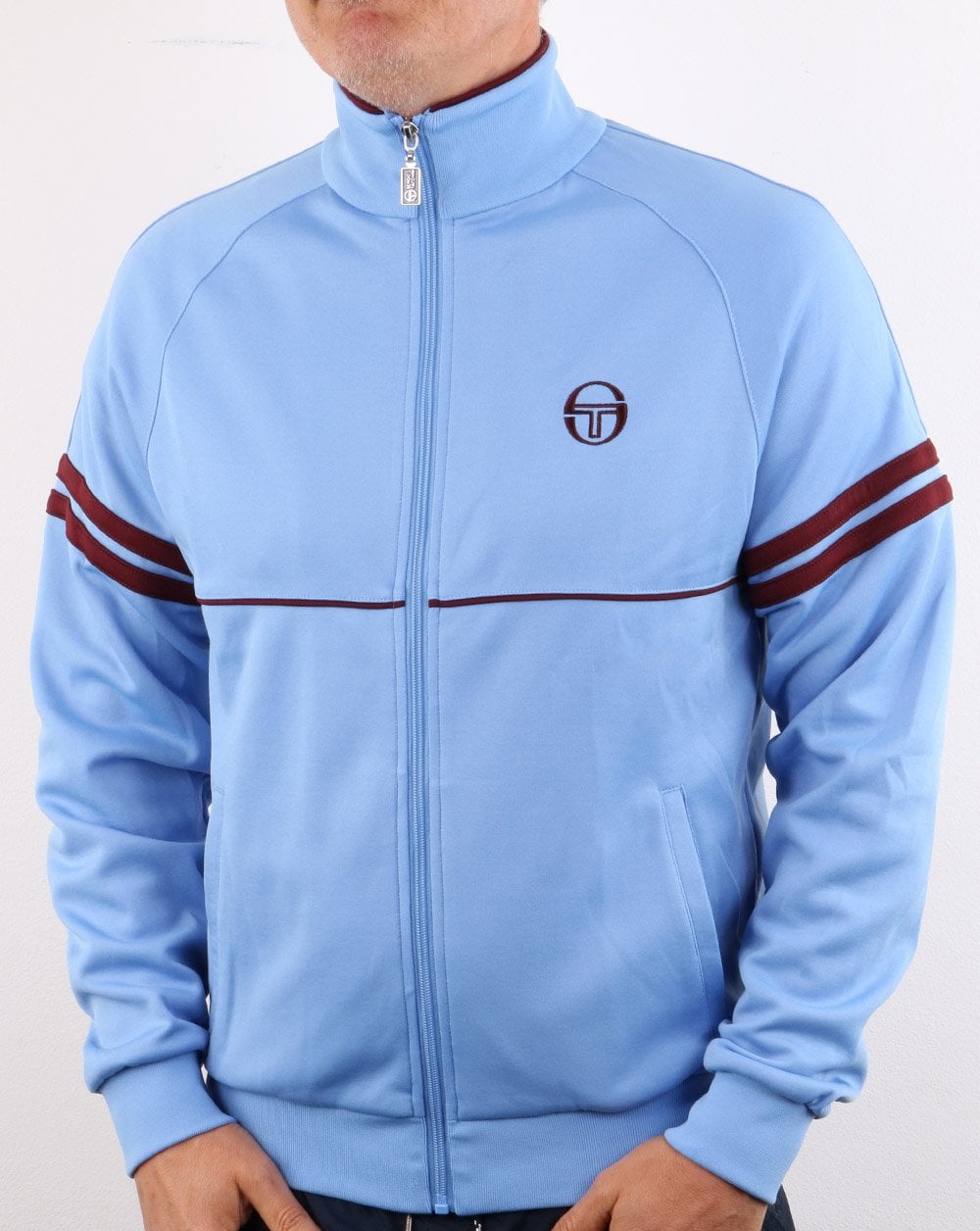 Sergio Tacchini Star Track Top Sky Blue/Burgundy