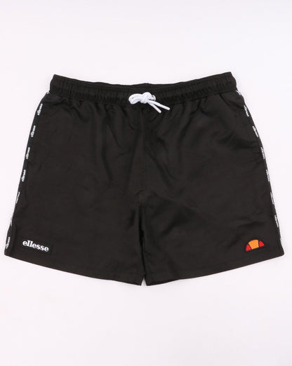 Ellesse – Badeshorts mit Zierband in Schwarz