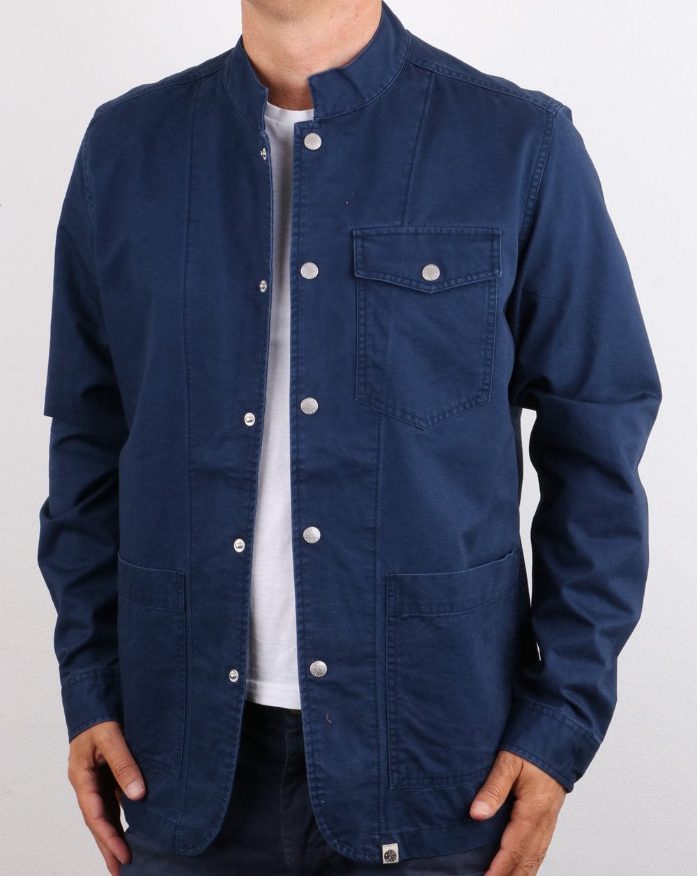 Pretty Green Creed Overshirt Navy