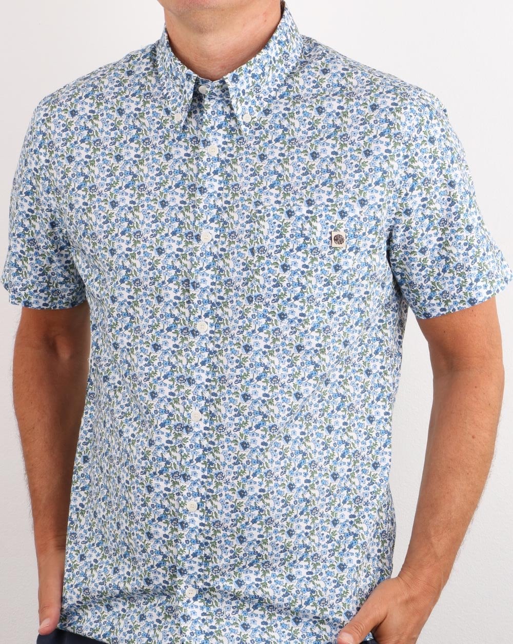 Pretty Green Ava Print Hemd Blau
