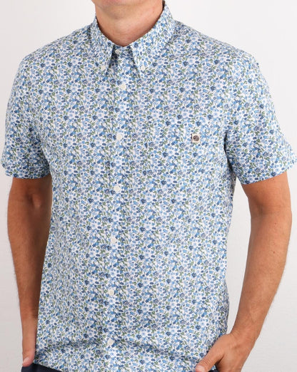 Pretty Green Ava Print Hemd Blau