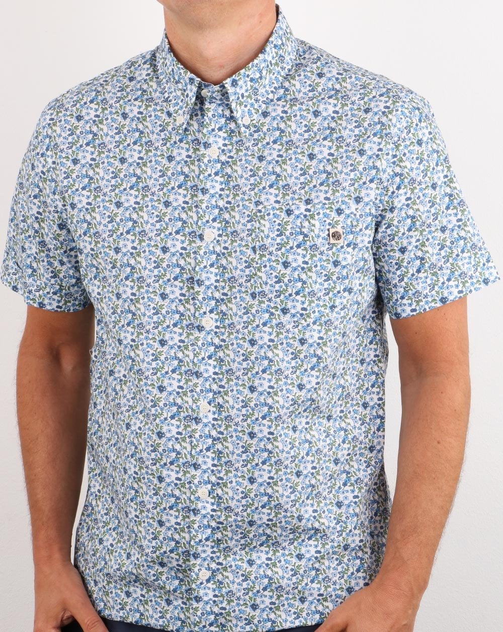 Pretty Green Ava Print Hemd Blau