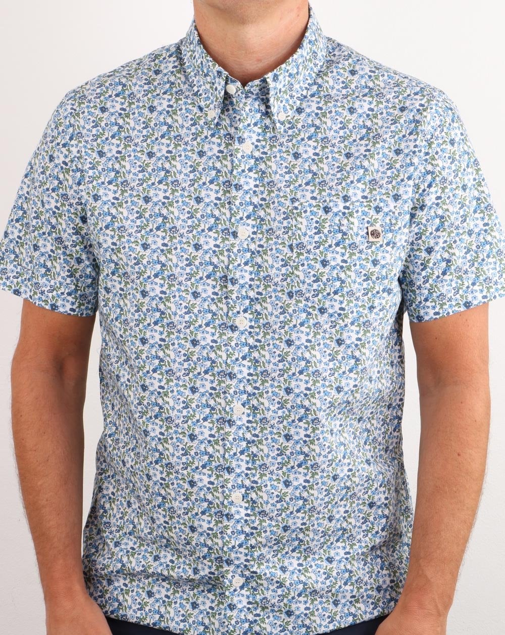 Pretty Green Ava Print Hemd Blau