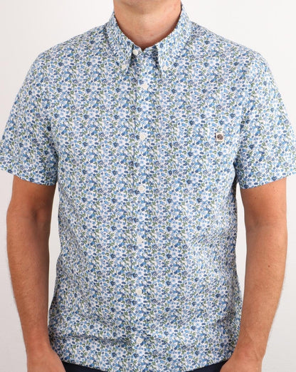 Pretty Green Ava Print Hemd Blau