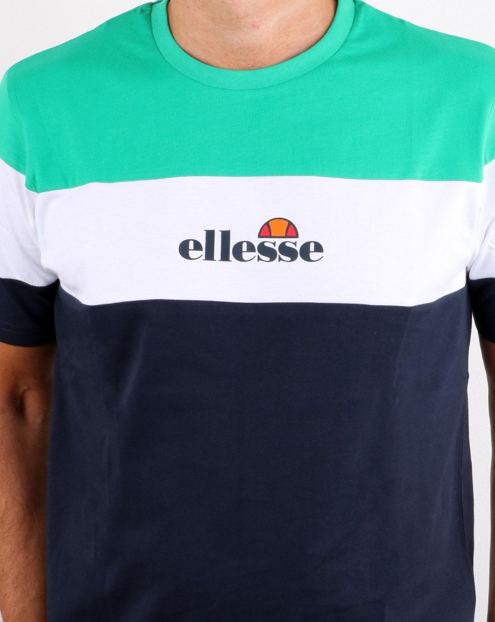 Ellesse Block T-Shirt Grün/Weiß/Marineblau