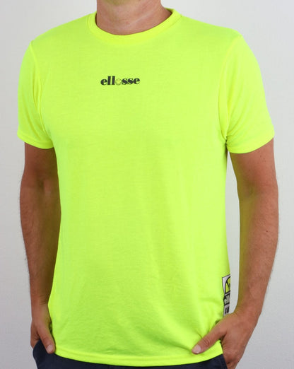 Ellesse – Smiley-T-Shirt in Neongelb