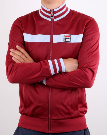 Fila Vintage Clint Trainingsjacke Weinrot/Himmelblau