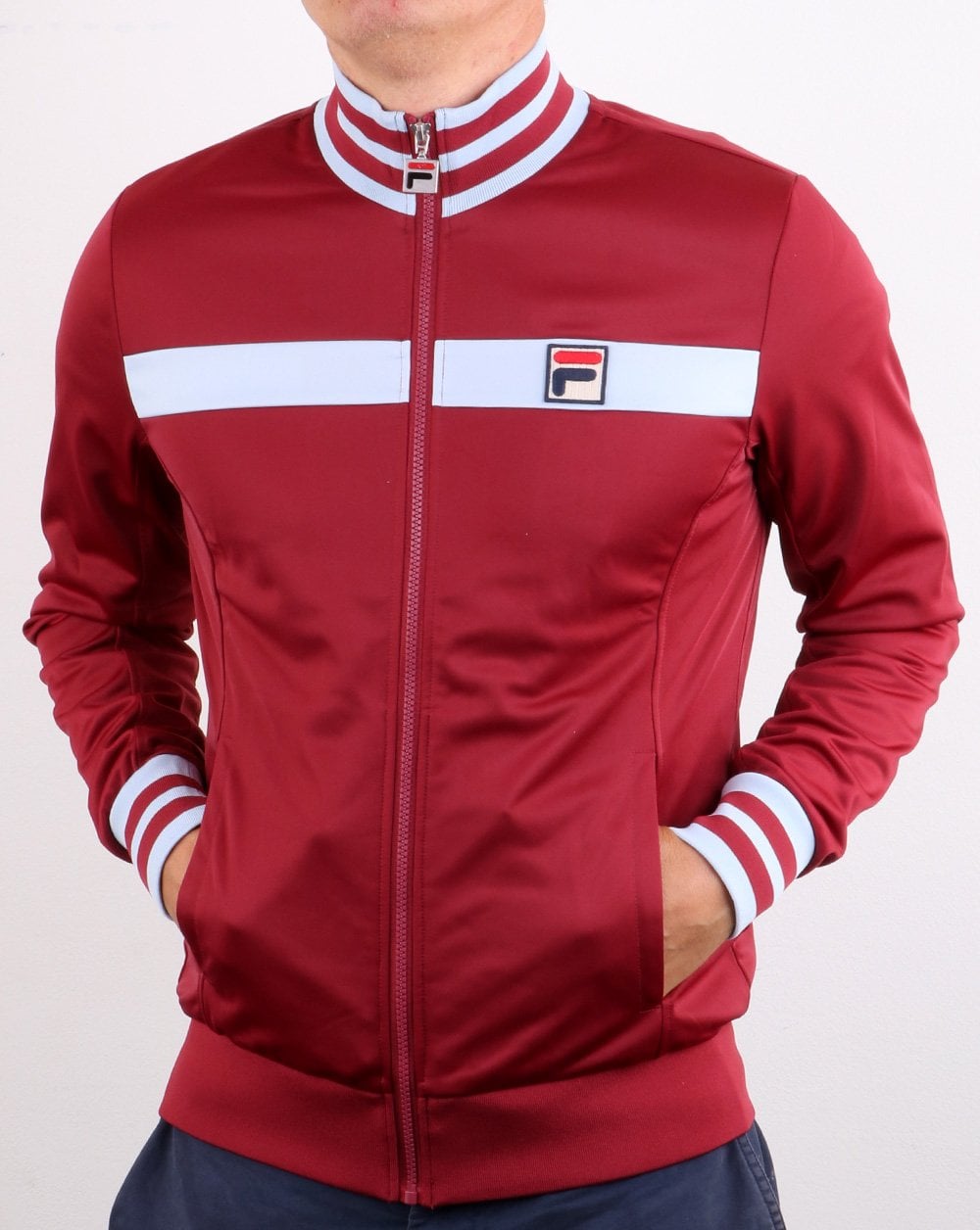 Fila Vintage Clint Trainingsjacke Weinrot/Himmelblau