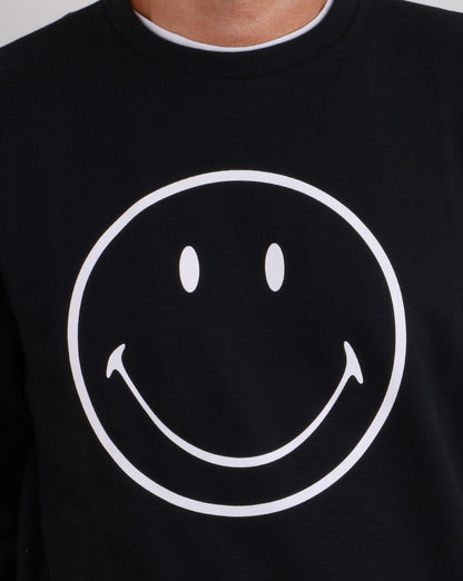 Ellesse – Smiley-Sweatshirt in Schwarz