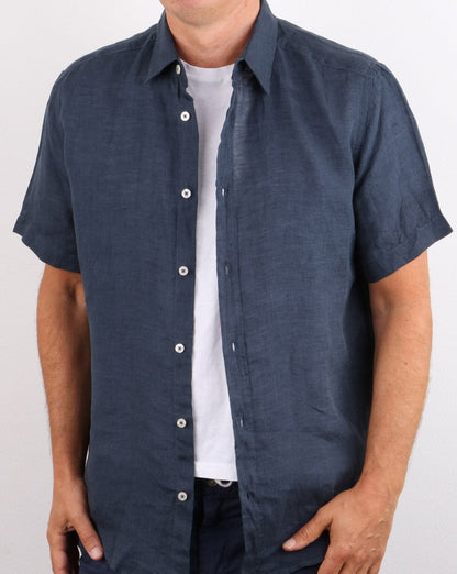Benetton Kurzarmhemd Marineblau