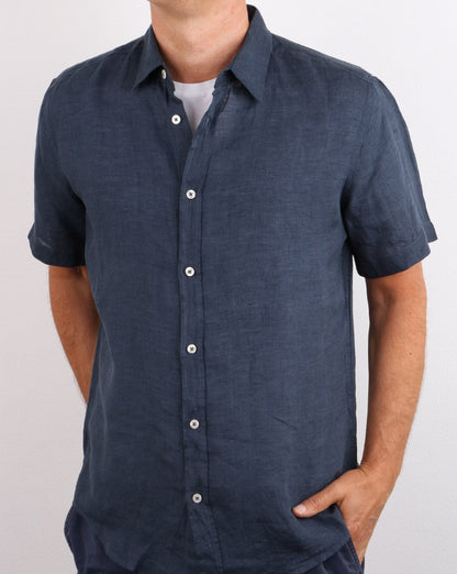 Benetton Kurzarmhemd Marineblau
