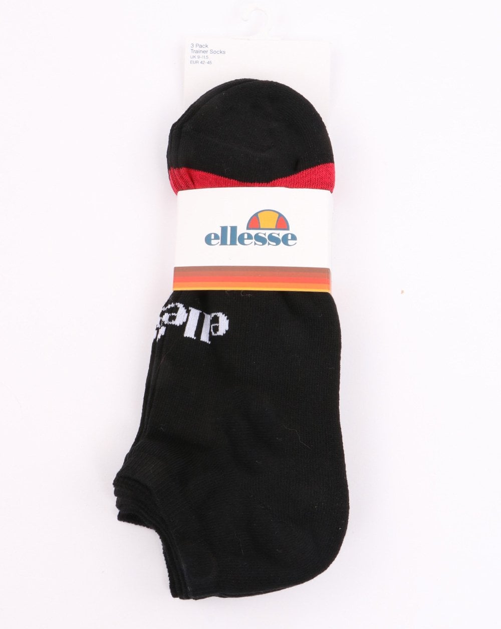 Ellesse Melna 3 Pack Trainer Liner Black